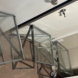 Modern Glass Table Set – 1 Large + 2 Small Tables