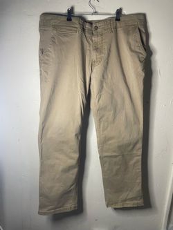 St. John's Bay Super Stretch Khaki Pants Beige 38W Classic Fit Straight Leg