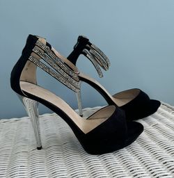 Women’s Black Heels (suede and rhinestones)