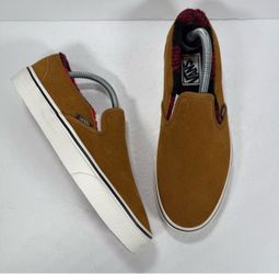 Vans Classic Slip On Cozy Hug Brown Buffalo Check Print Sneaker Women 10 Men 8.5