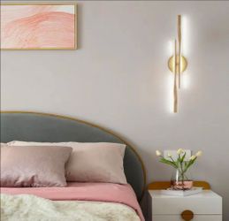 23.6 in. 2-Light 15-Watt Integrated LED Gold Modern Bath Vanity Light