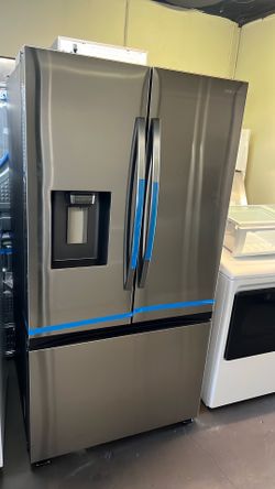 NEW OPEN BOX SAMSUNG FRENCH STYLE REFRIGERATOR STAINLESS STEEL