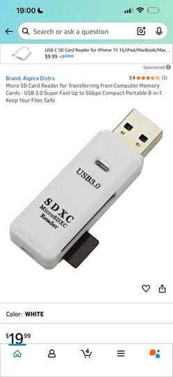 Micro SD Card Reader for Transferring from Computer Memory Cards