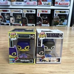 2 BITTY Batgirl 1" Funko Pops 4,000 PCS LE BLACKLIGHT SDCC #154 DC Batman TAS