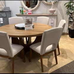 Hakmore 7 Pcs Dinings Sets Tables and 6 Chairs Finance and Delivery Available 
