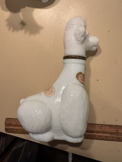 Italian milk Glass poodle decanter