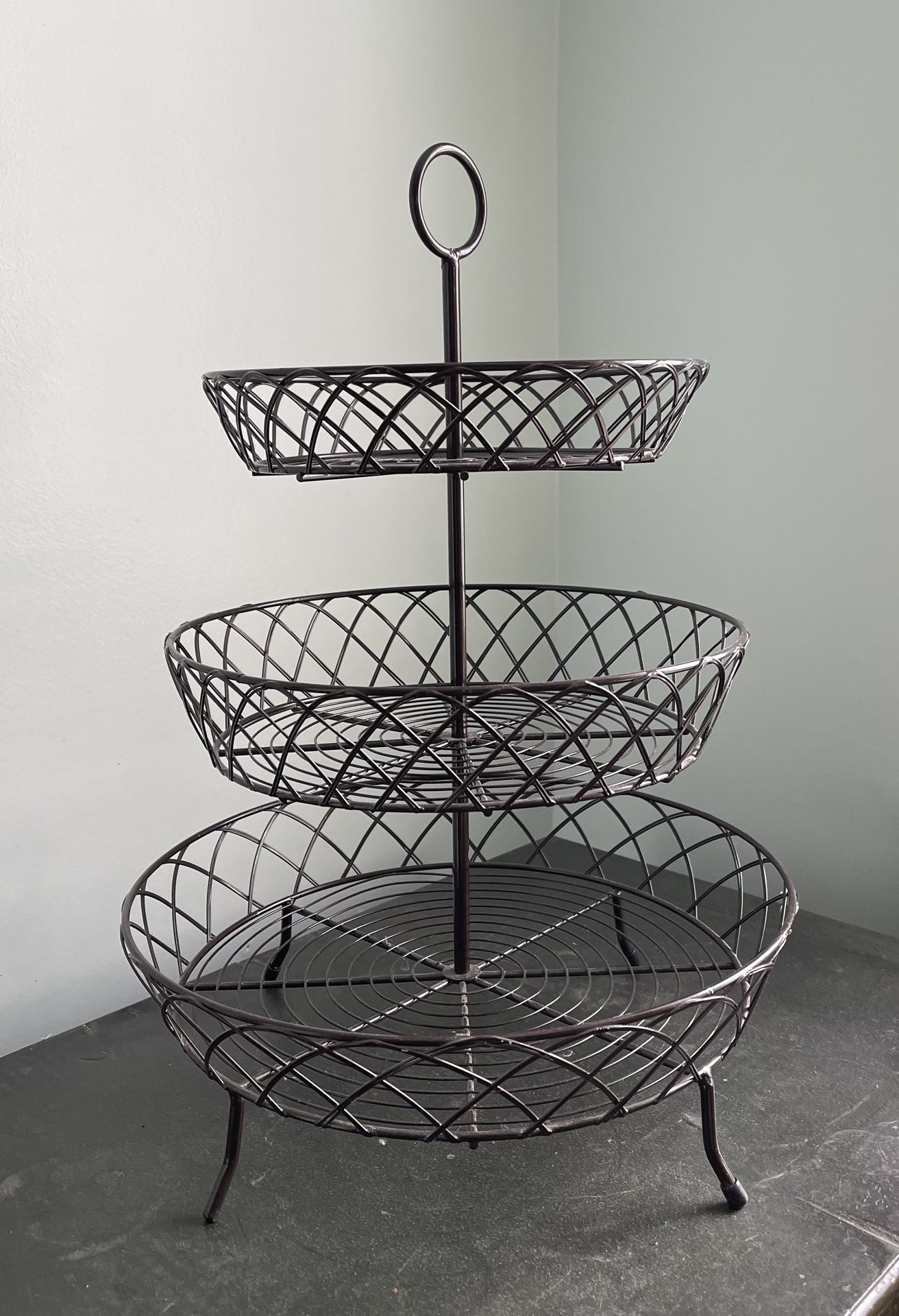 3 Tier Metal Basket Stand