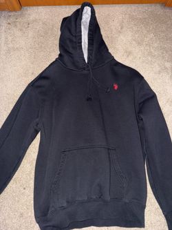 U.S. Polo Assn. Black Pullover Hoodie Size Small Red Logo