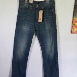 Levi's Men's Blue Jeans 505 Regular Fit Straight Leg Stretch Size 36 X 32 NEW