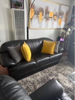 Black Leather Sofa