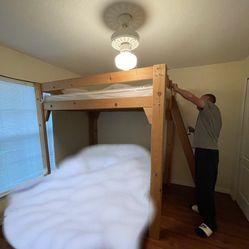 Tall Wooden Bed Frame With Top Mattress ONLY. 