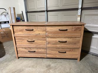Sauder Cannery Bridge 6 Drawer Dresser in Sindoori Mango