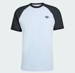 adidas Light Blue Crew T-Shirt with Black Trim