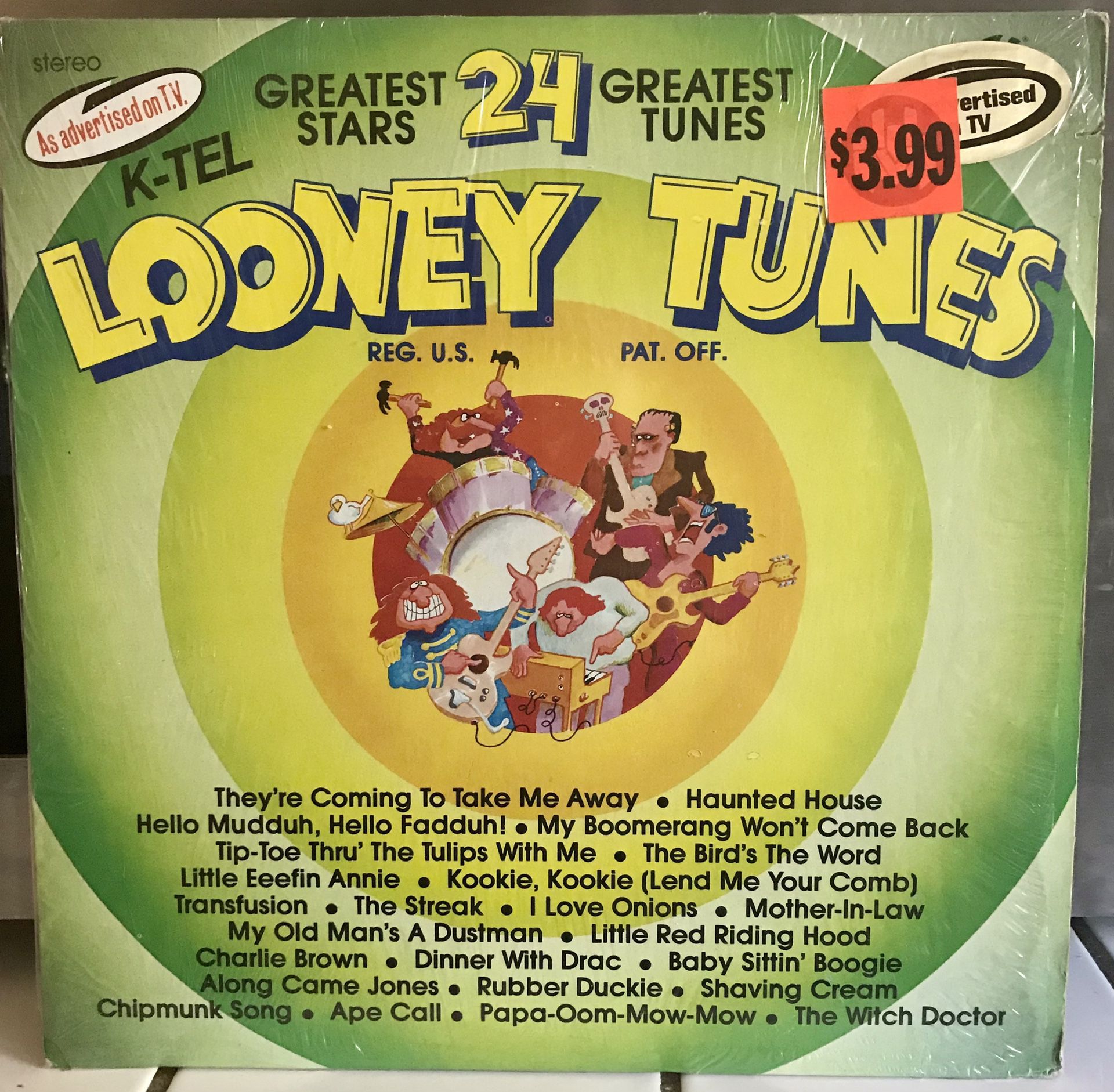 Vintage K-TEL Compilation LP Record 24 Looney Tunes 1976