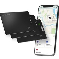 KeySmart SmartCard Wallet Tracker Card, Compatible with Apple Find My App, Rechargeable Thin GPS Item Finder for Luggage Tag, Purse, Passport, Slim Sm