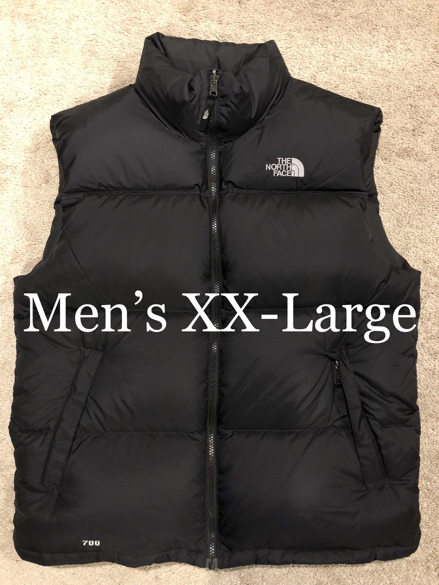 NORTH FACE / CLASSIC 700 Down Puffy Vest Coat Jacket / Men's XX-Large 2XL XXL / Retails $220+Tax / Like New w/ Tags!! / Black