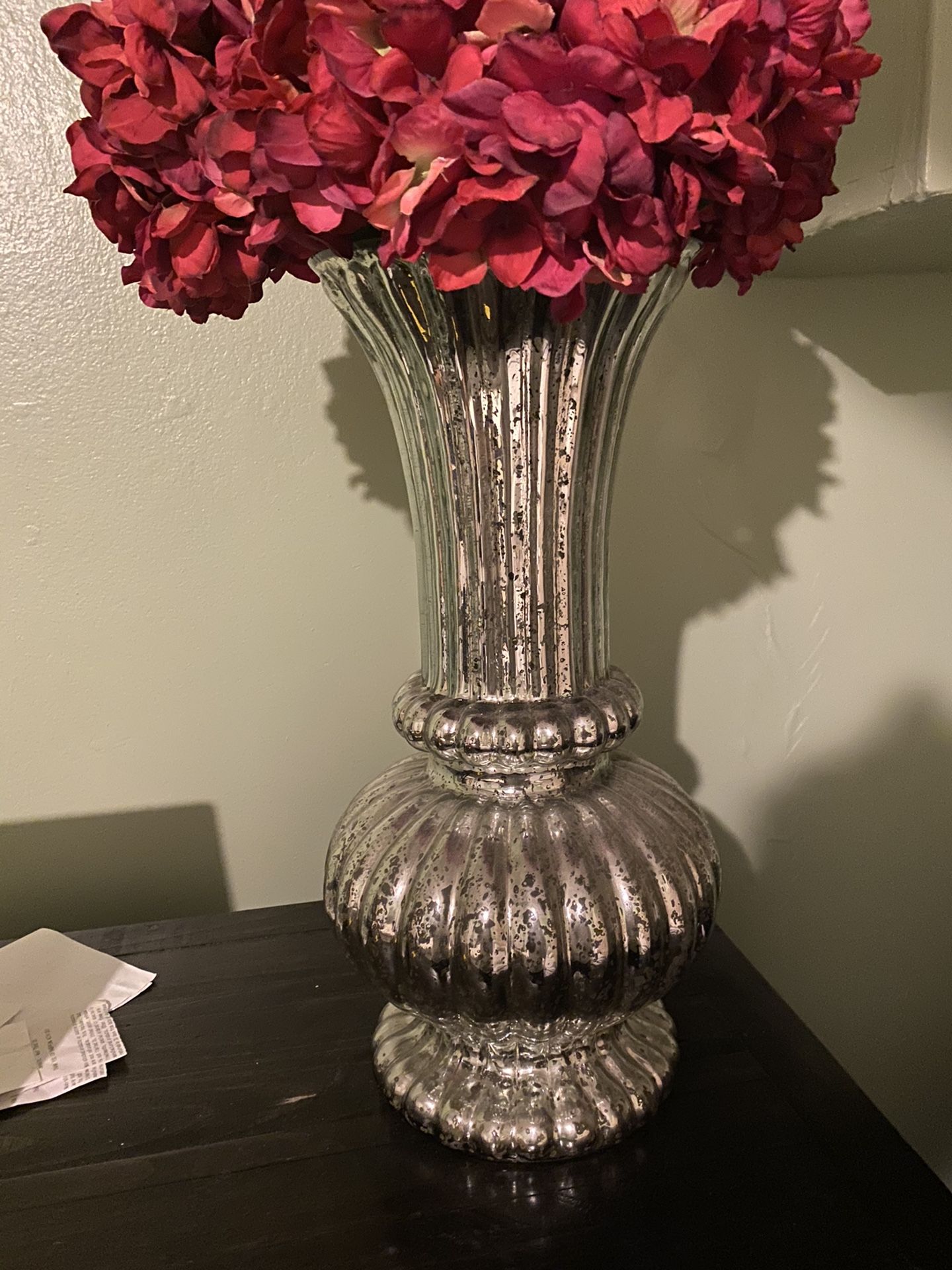 Large Silver mercury vase