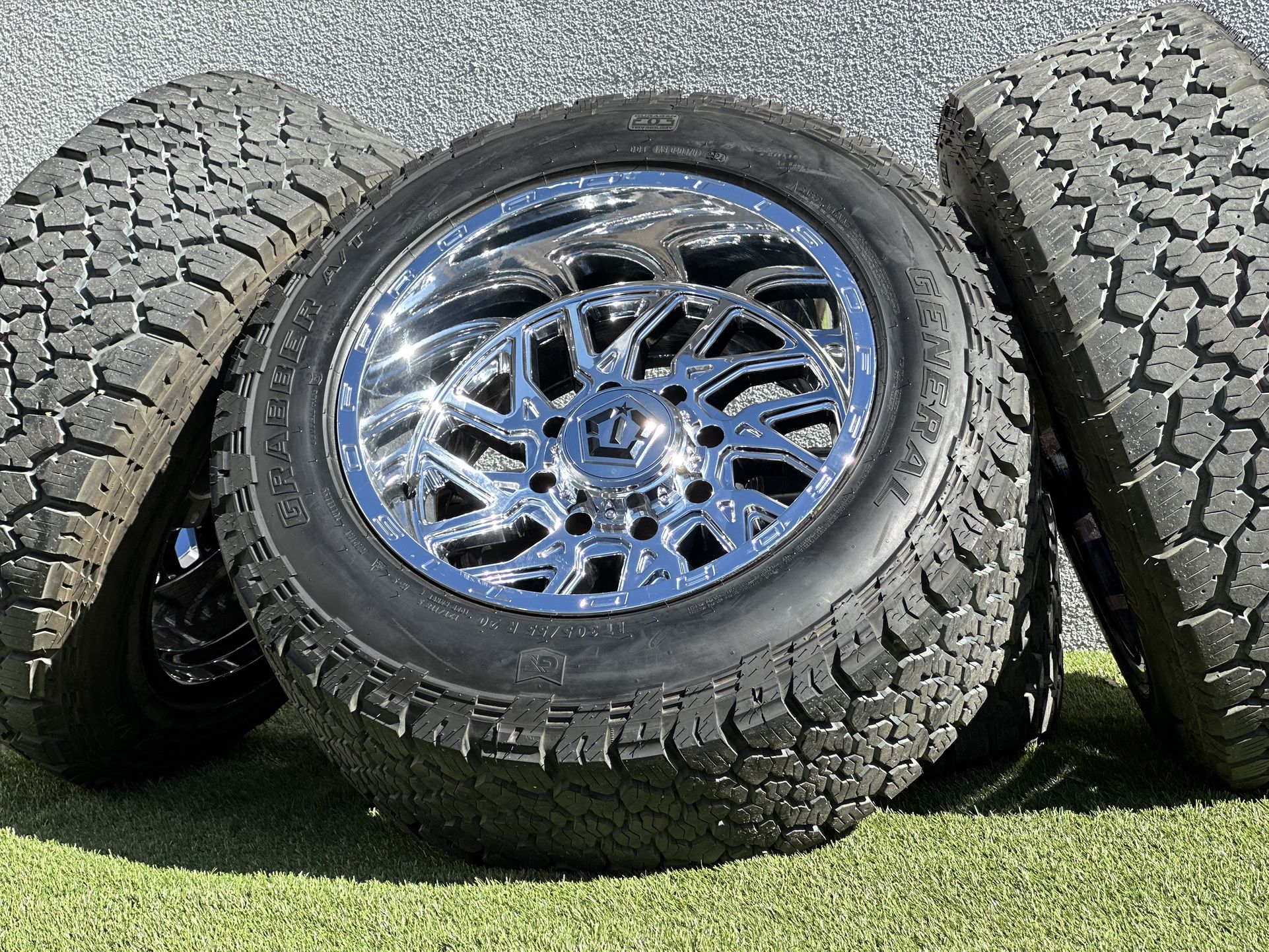 NEW 20” TIS Off-Road Chrome Chevy Silverado 2500 GMC Sierra rims 8 lug wheels 3500 GMC A/T Tires 3500HD