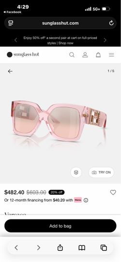 Versace Oversized Square Sunglasses Pink