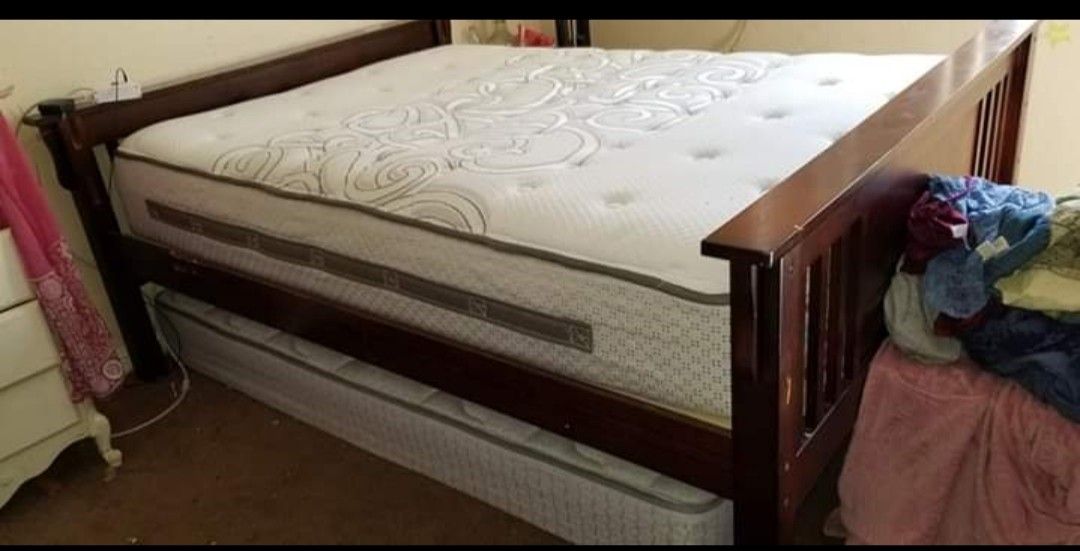 Queen Bed frame and mattress