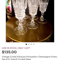 8 REAL PARIS CRYSTAL CHAMPAIGN GLASSES  