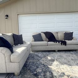 Living Spaces Beige Couch Set DELIVERY AVAILABLE 