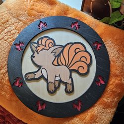 Pokemon Vulpix Carved Wood Art 