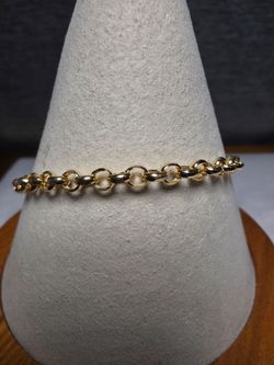 7 1\2" 3.8mm 10k Solid Gold Tiffany Rolo Bracelet w/ Lobster Clasp
