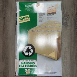 Vintage stuart hall no. 3678 hanging file folders recycled paper 20 single color pack. Box is damaged due to age - see pics