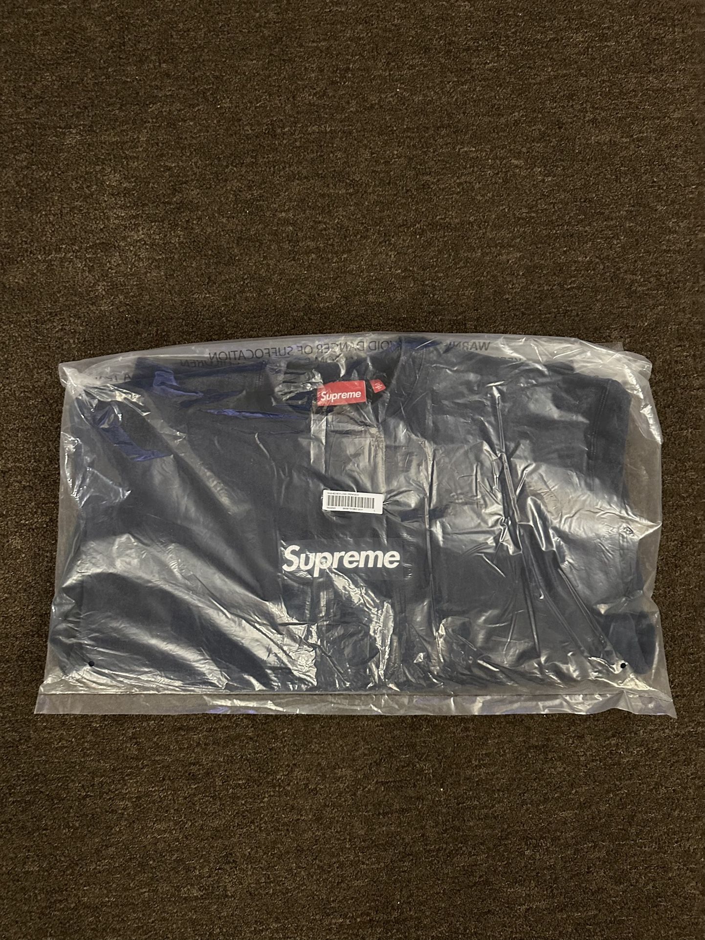 Supreme Washed Box Logo Crewneck Sweatshirt Navy - Size Large IN HAND