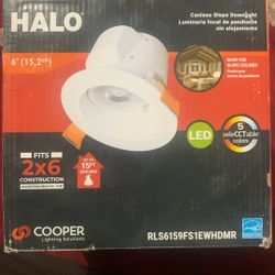 6 in. Selectable CCT 2700K to 5000K Integrated LED White Recessed Light, Sloped Ceiling Trim, LED direct mount module