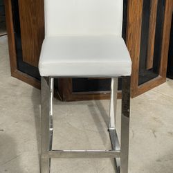 SUNPAN Howard Counter Stool – White & Stainless – Modern Designer