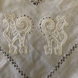 Embroidered Linen Tablecloth Vintage 