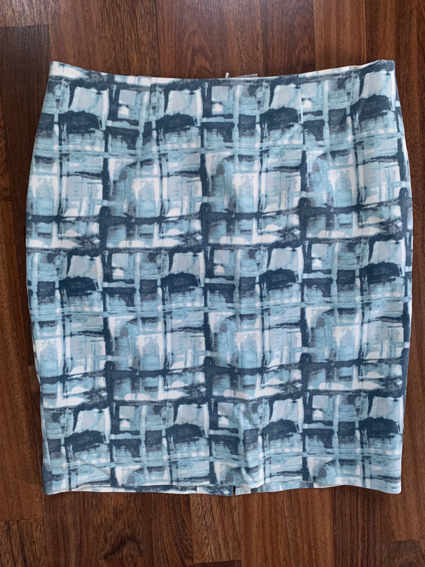 DALIA Blue City Fit Lower Rise Slimmer Hip Pencil Skirt Cotton Stretch Size 8 US