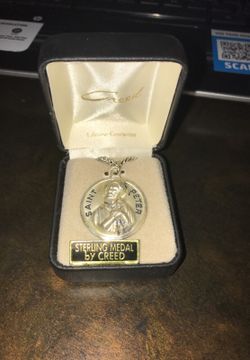 St. Peter Sterling pendant with chain