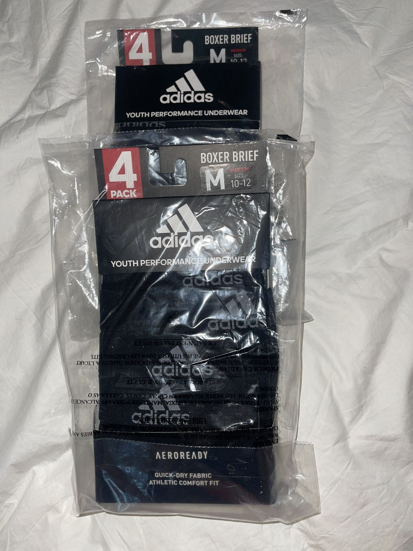ADIDAS YOUTH 10-12 PREMIUM BOXER BRIEFS NEW NEW