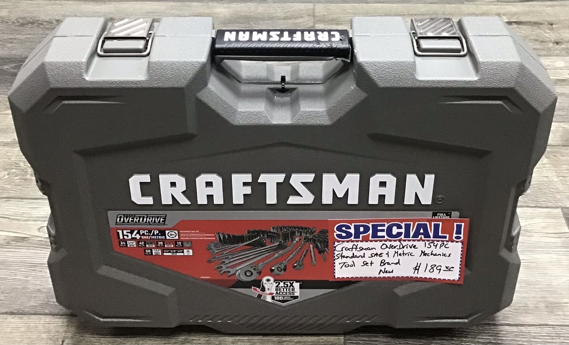 Craftsman OverDrive 154pc Standard SAE & Metric Mechanics Tool Set Brand New