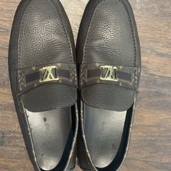 Louis Vuitton Brown Monogram Loafers (Size 10.5) + Dust Bags — AUTHENTIC!