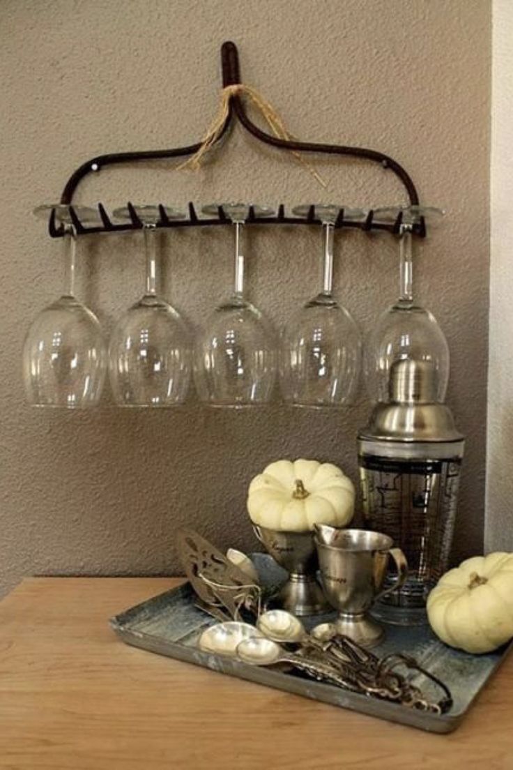 Iron Wine Glass Holder! Multi Use! Farmhouse/Rustic Decor