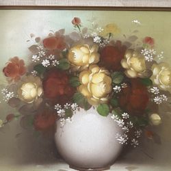 Vintage Oil Painting/ Floral Arrangement/ Framed/Signed by  Sophia