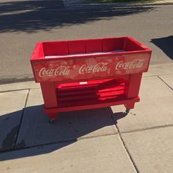 Vintage Coca-Cola Rolling Ice Chest / Beverage Cooler