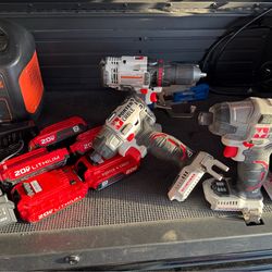 Porter Cable Impact Drivers, Drill, Batteries, Chargers