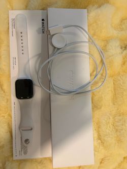 Apple Watch with White Band and Charger