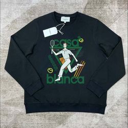Casablanca Le Jeu Long Sleeve Crew Neck Sweatshirt Black 