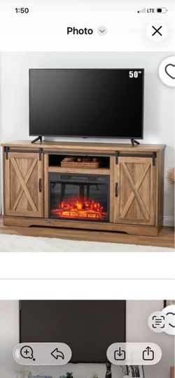 Entertainment center with fireplace
