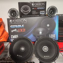 New!! Orion (2) 8" Mid Range Speakers & (2) Bullet Tweeters 