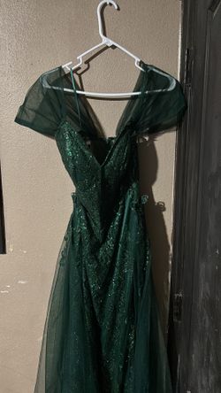 Emerald green glittery dress