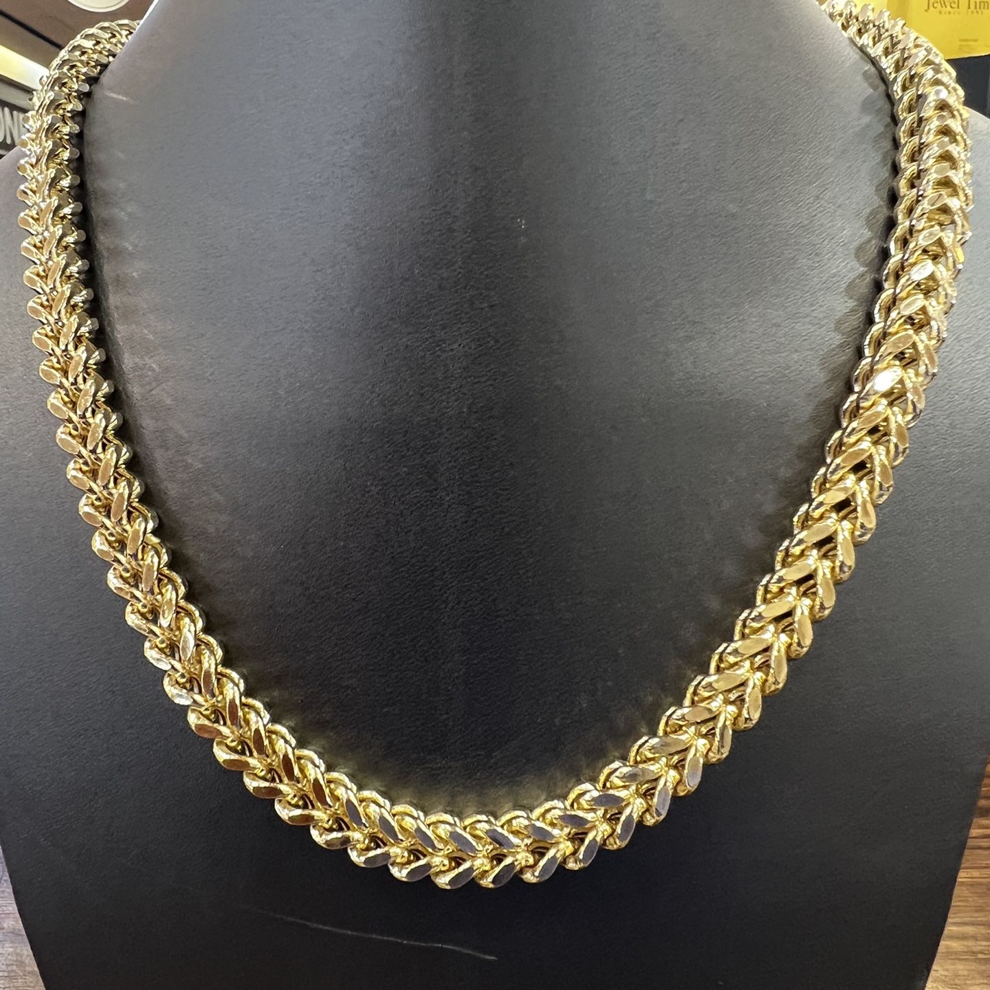 10kt Solid Franco Chain 28”