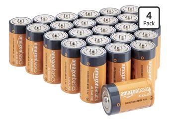 Amazon Basics 96-Count D Cell Alkaline Batteries, 1.5 Volt, 5-Year Shelf Life