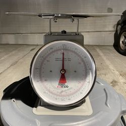 Winco SCAL-9130 130 lb Receiving Scale, 9" Dial, Large Steel Platform